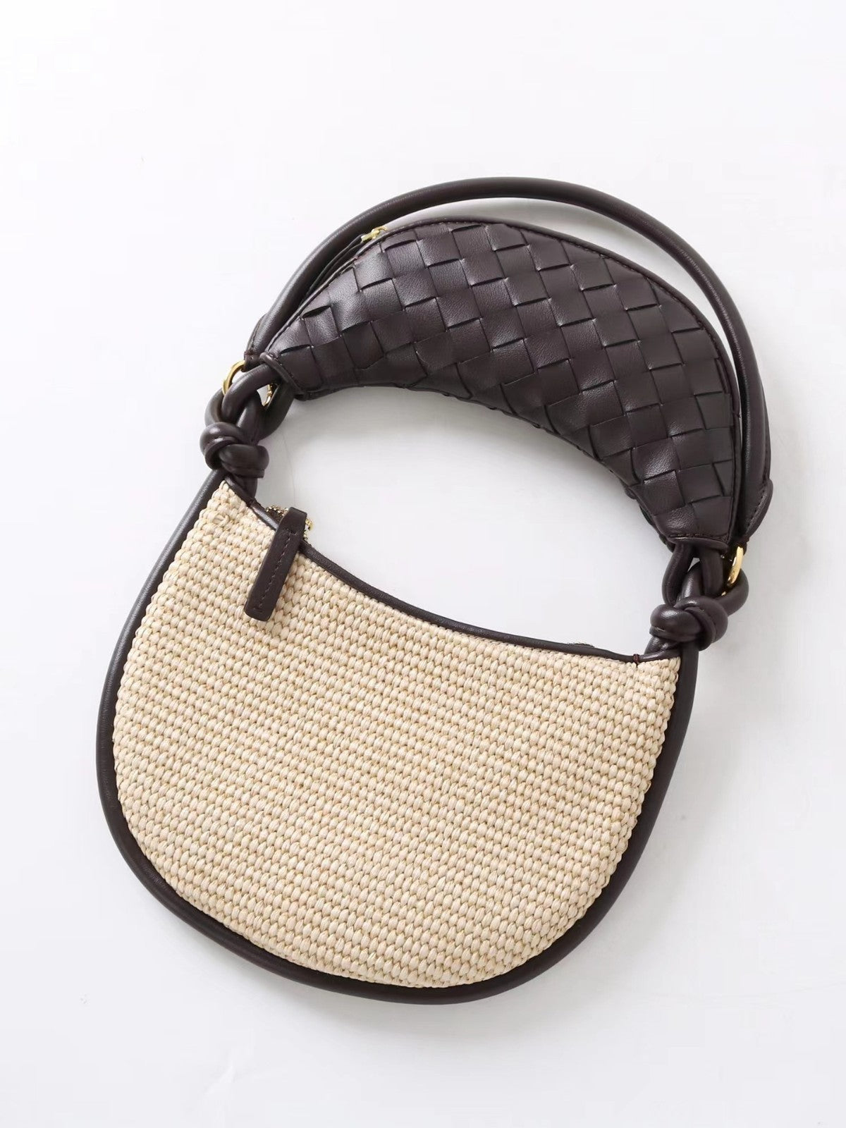 New women’s straw-woven moon bag