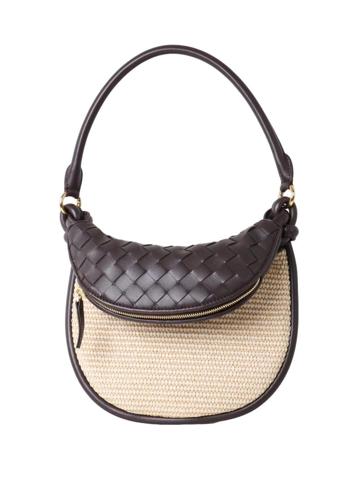 New women’s straw-woven moon bag