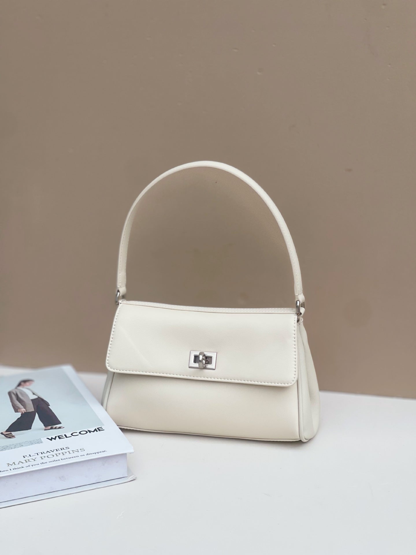 Women double layer cowhide leather handbag