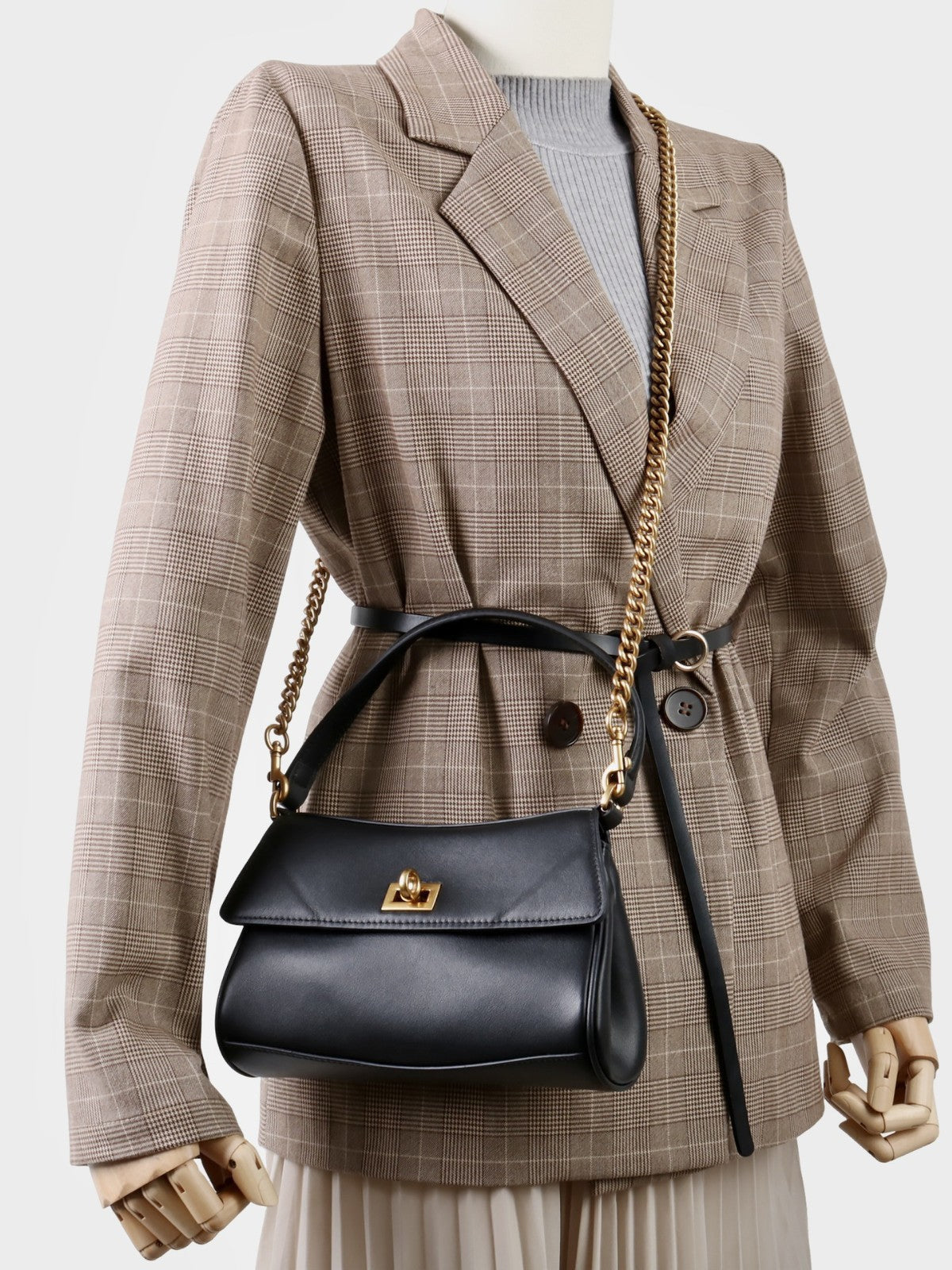 Women double layer cowhide leather handbag