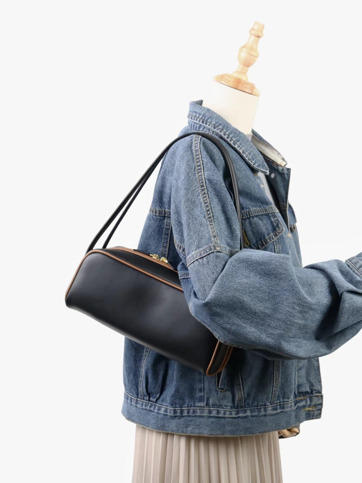 Womens Color-blocking bowling bag