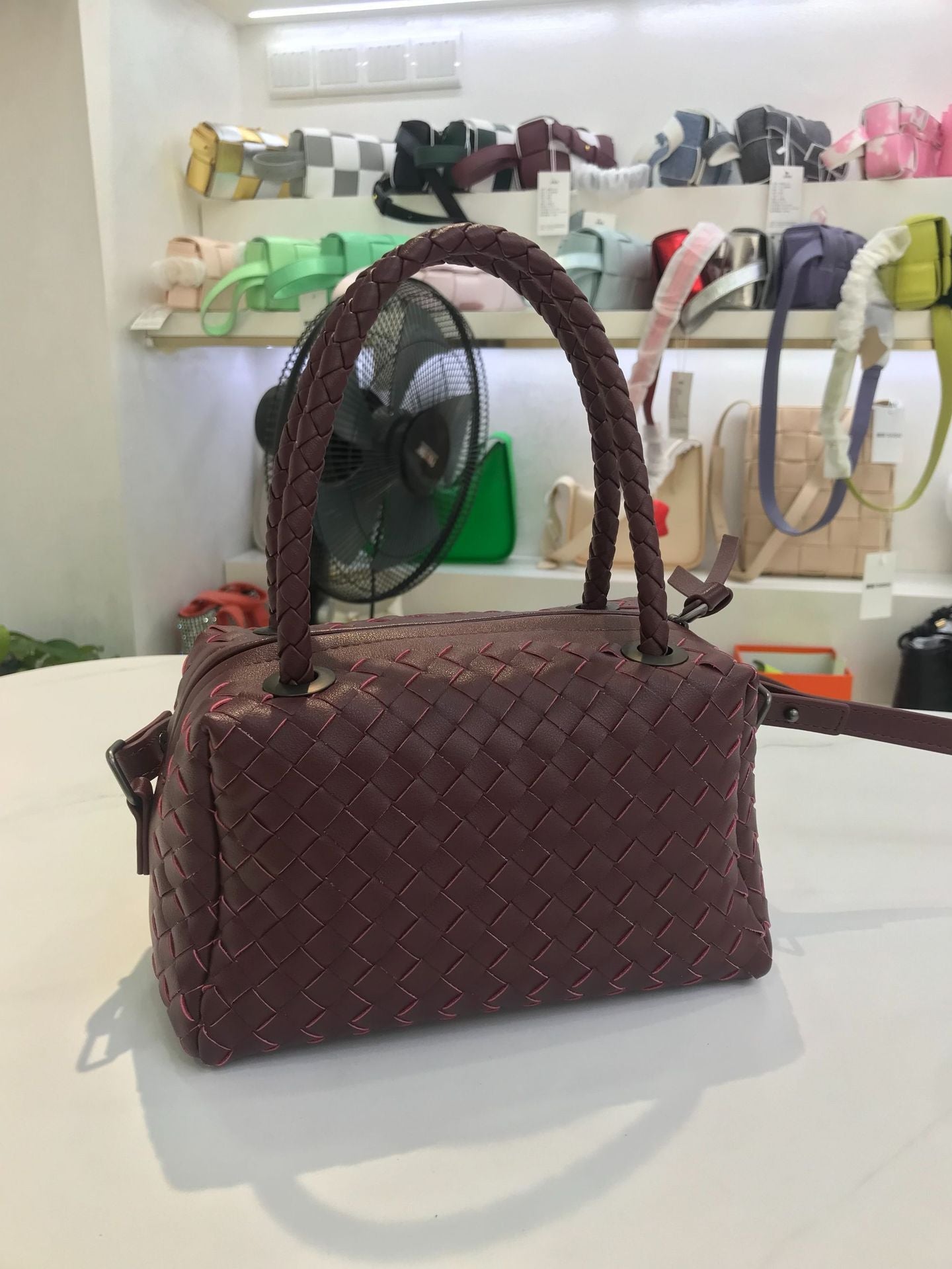 Womens Cowhide woven bag