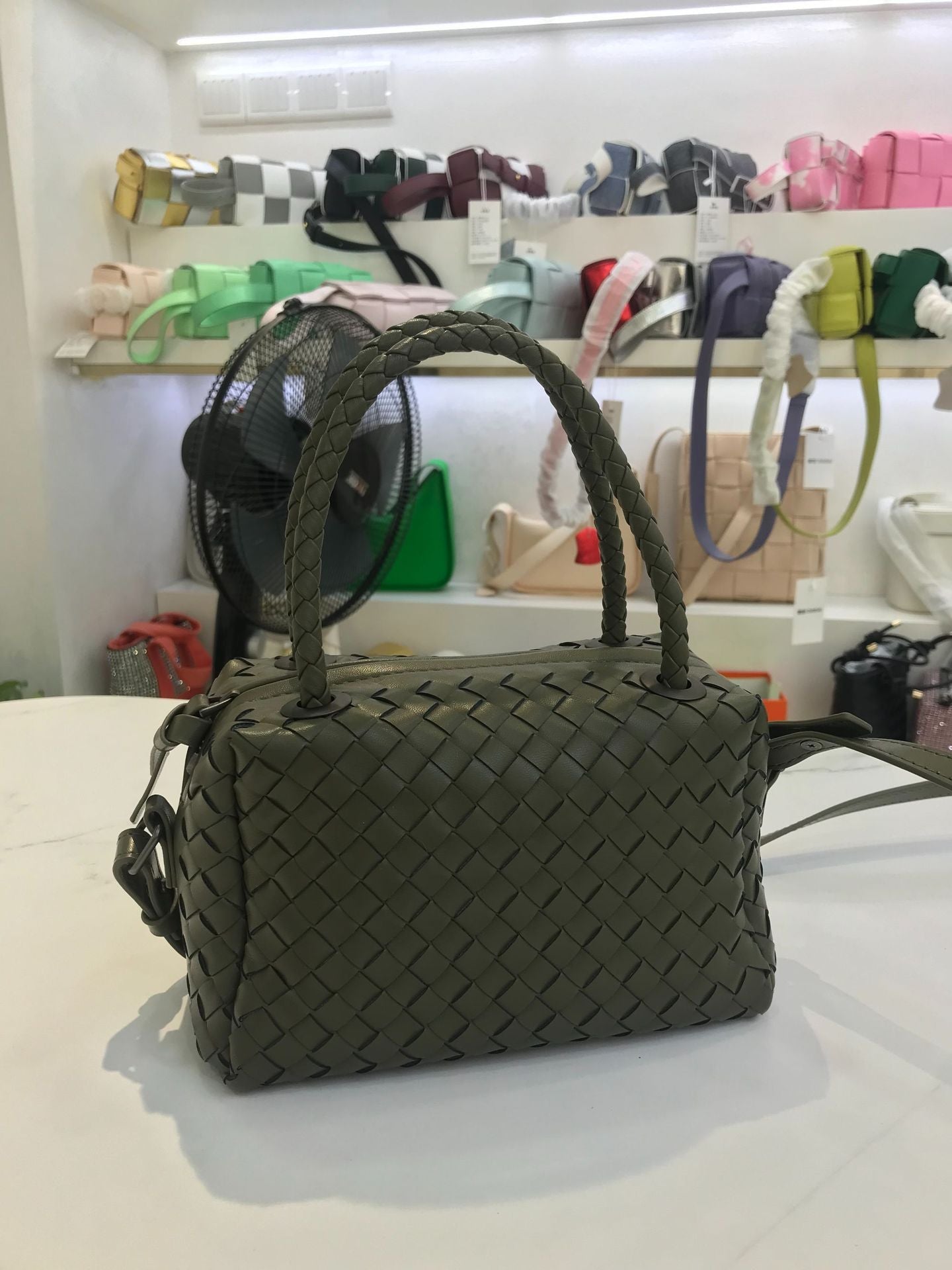 Womens Cowhide woven bag