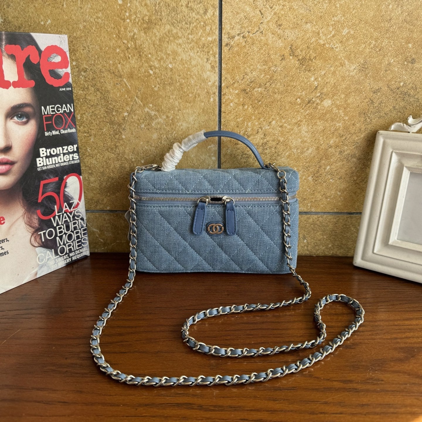 Women’s denim small square bag