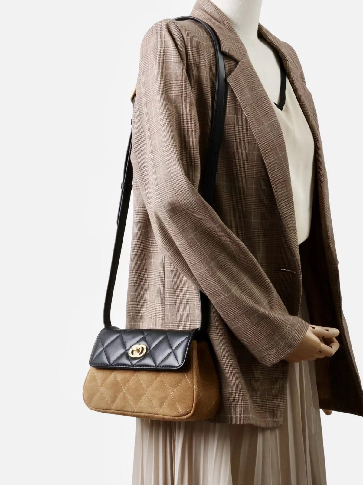 Women’s new sheepskin one-shoulder crossbody bag