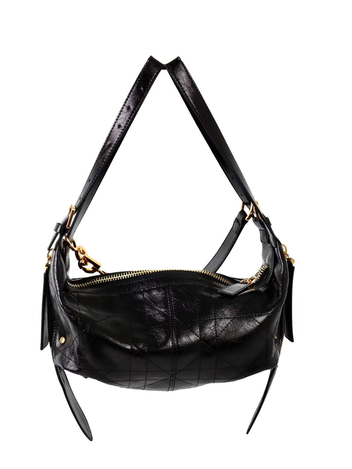 Women Small Journey Bag in Quilted Calfskin Black