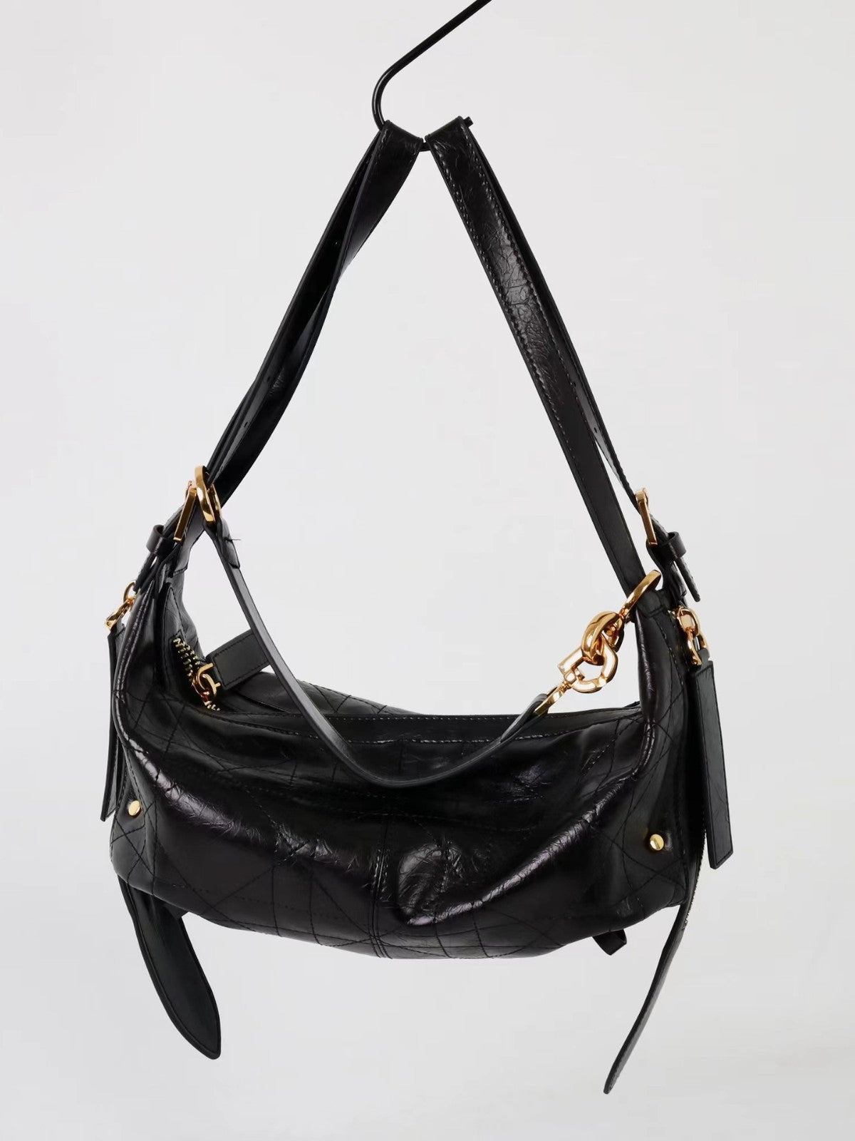 Women Small Journey Bag in Quilted Calfskin Black