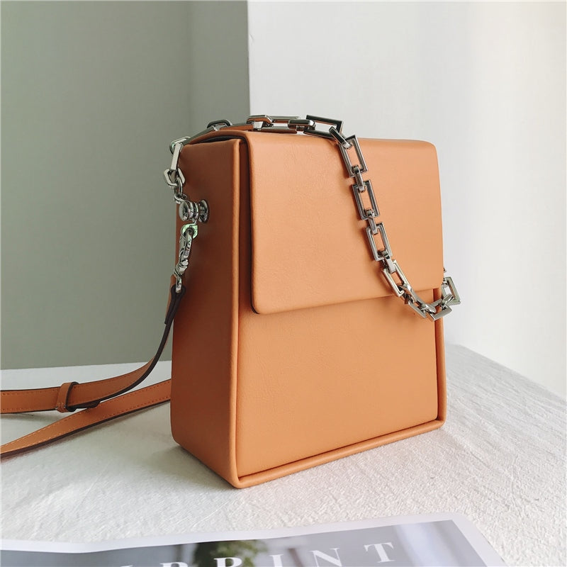 Leather Cross Body Box Phone Bag
