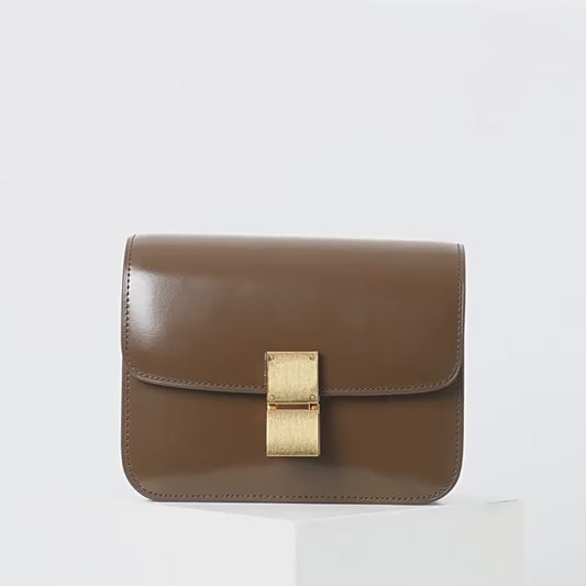 Womens Calfskin Leather Box Bag