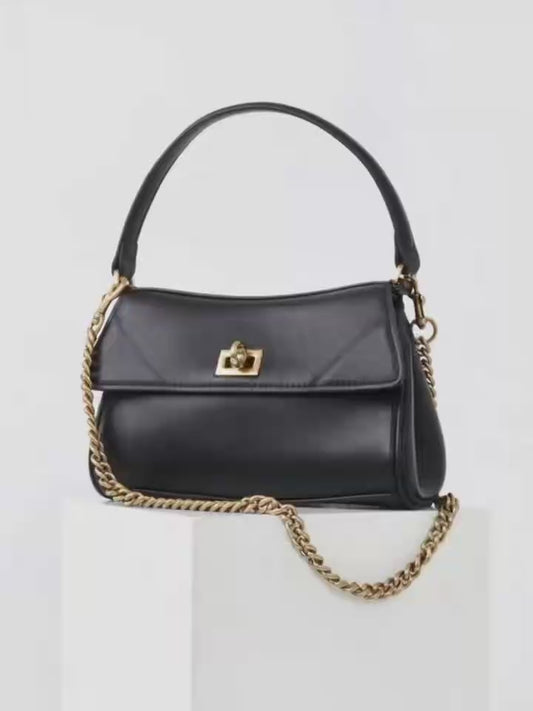 Women double layer cowhide leather handbag