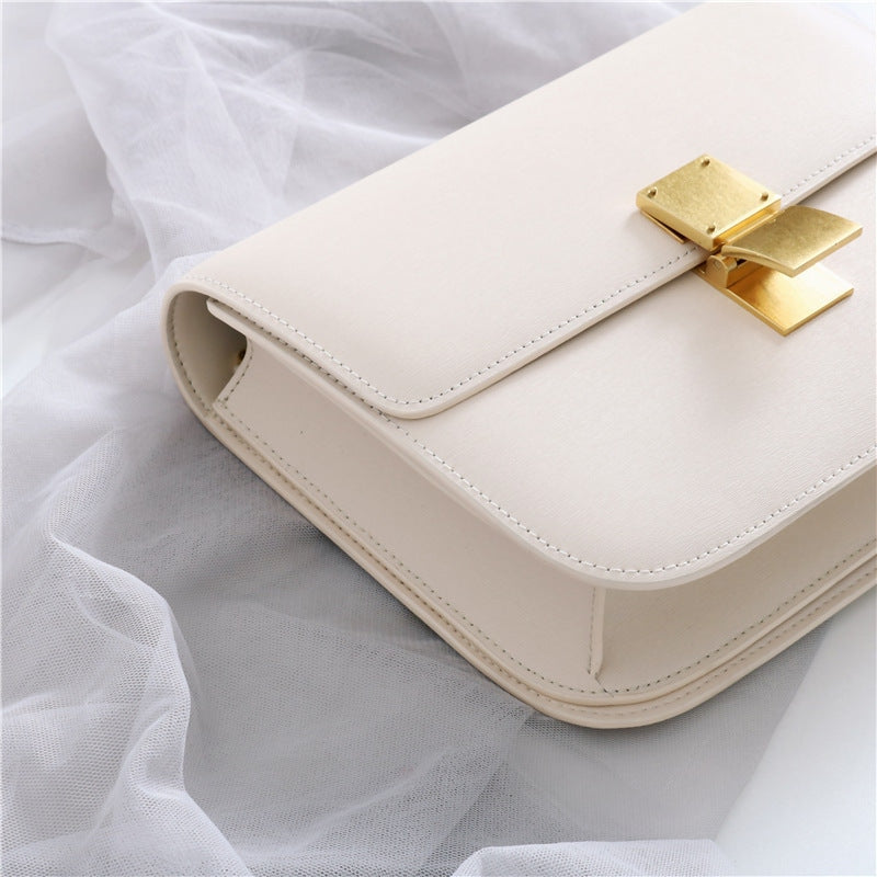Womens Calfskin Leather Box Bag