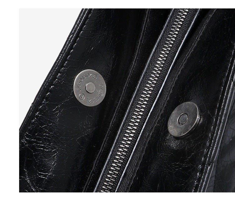 Womens Calfskin Leather Chain Hobo Shoulder Bag