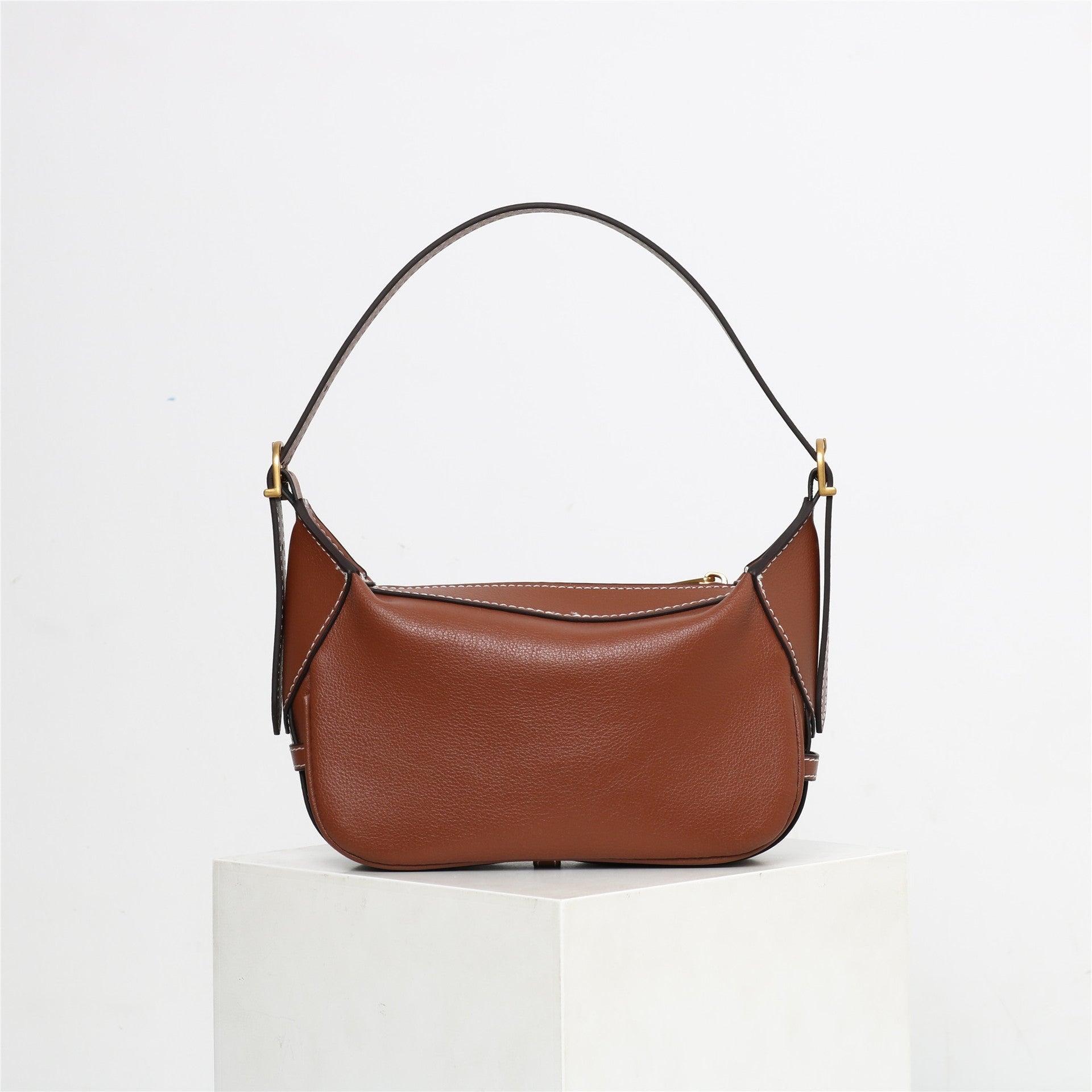 Womens Calfskin Leather Cross Body Underarm Bag