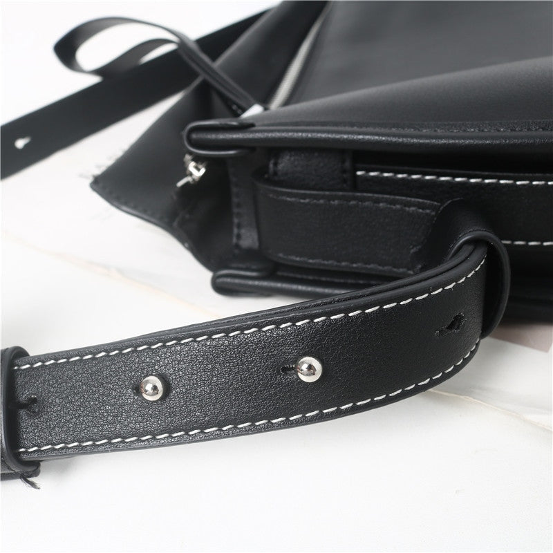 Womens Calfskin Leather Large Cross Body half moon Bag