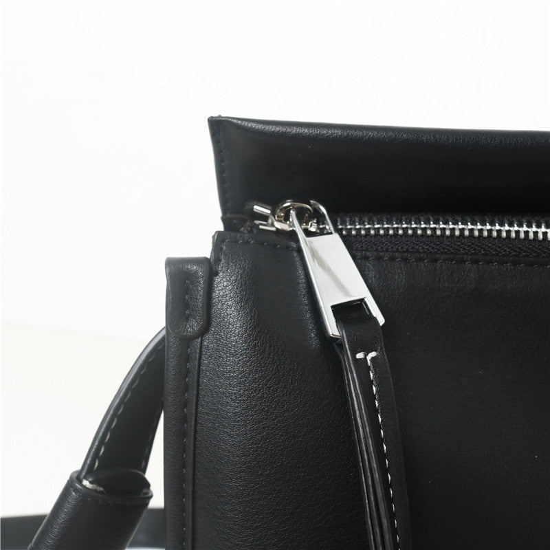 Womens Calfskin Leather Large Cross Body half moon Bag