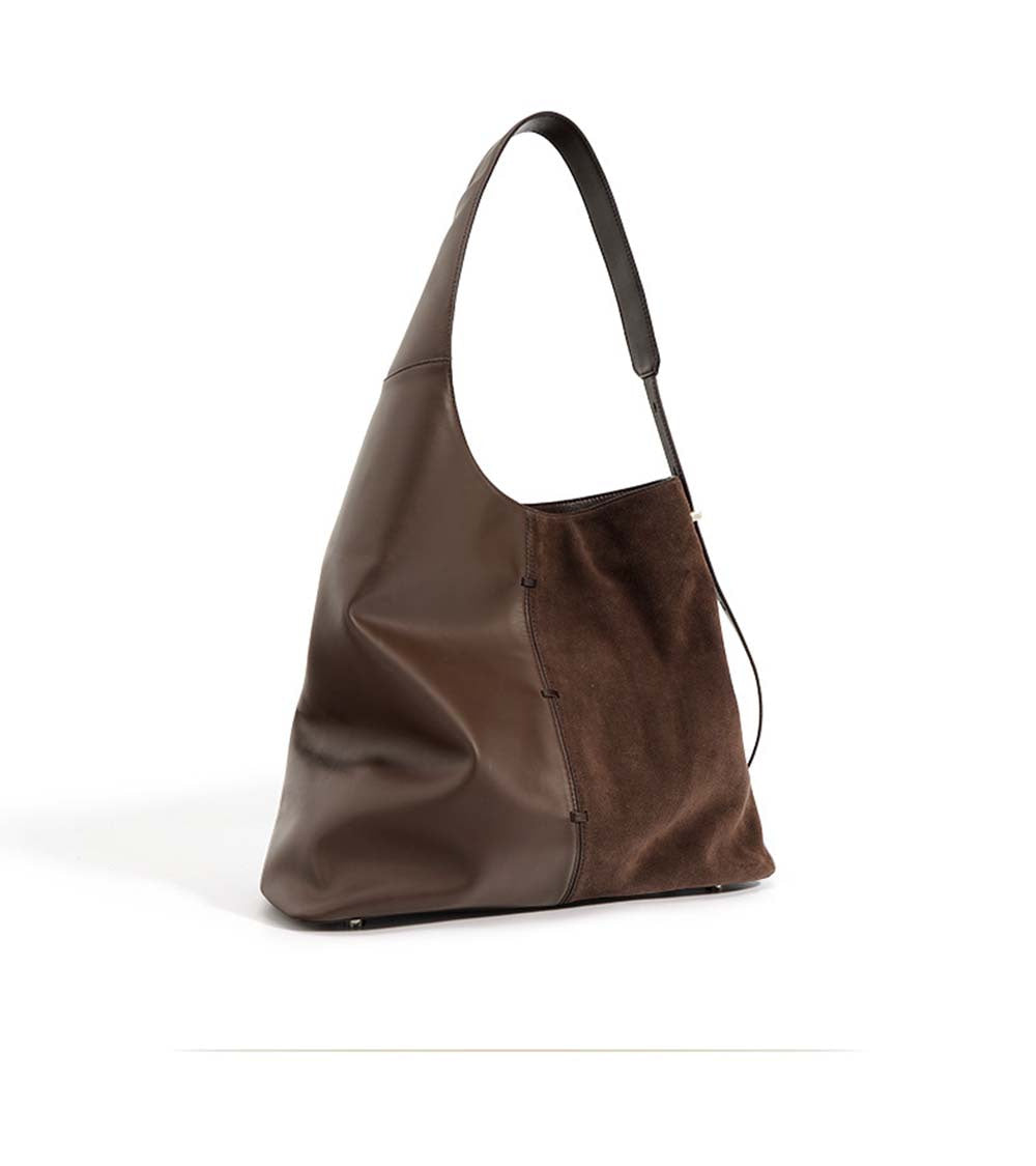 Womens Fashion Patchwork Leather Hobo Shoulder Bag