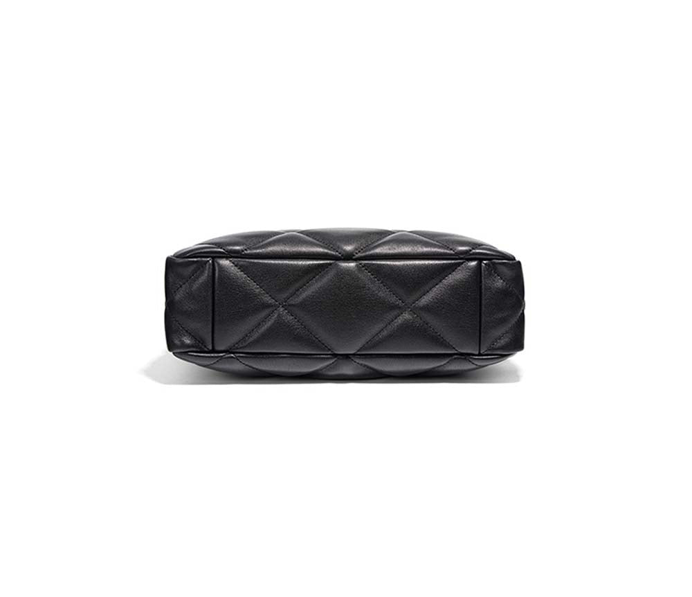 Womens Fashion Quilted Pillow Effect Leather Tote Shoulder Bag