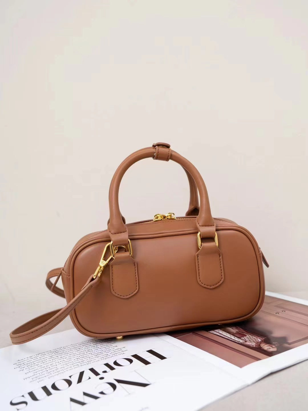 Womens Leather Boston Bowler Cross Boy Bag