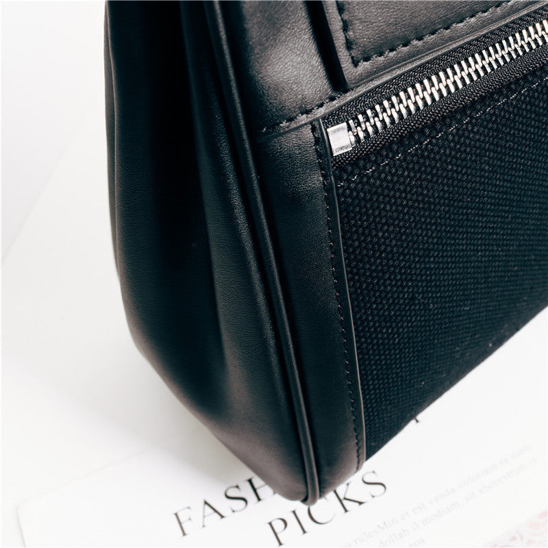 Womens Leather Fashion Bag Classic Canvas Tote