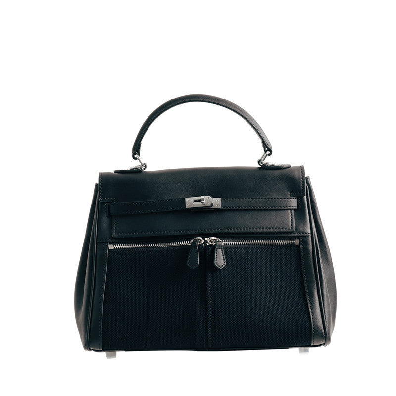 Womens Leather Fashion Bag Classic Canvas Tote