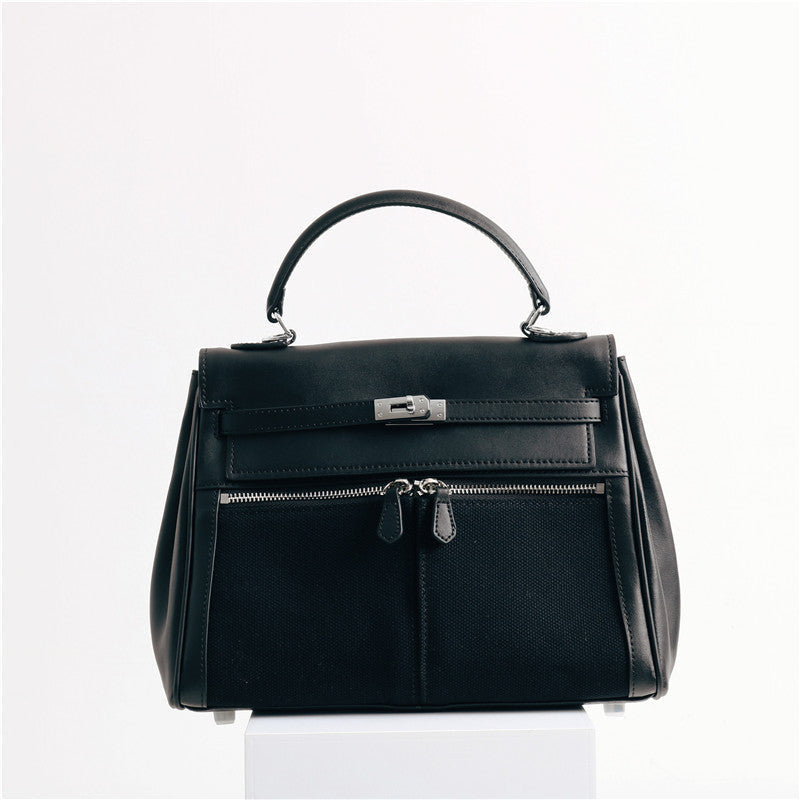 Womens Leather Fashion Bag Classic Canvas Tote
