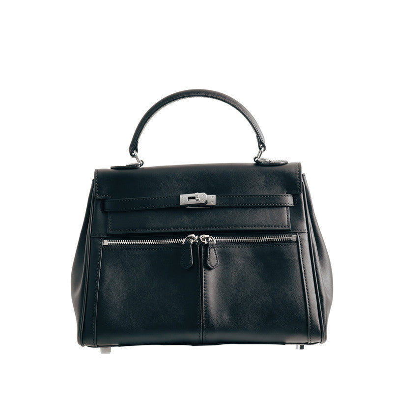 Womens Leather Fashion Bag Classic Contrast Tote