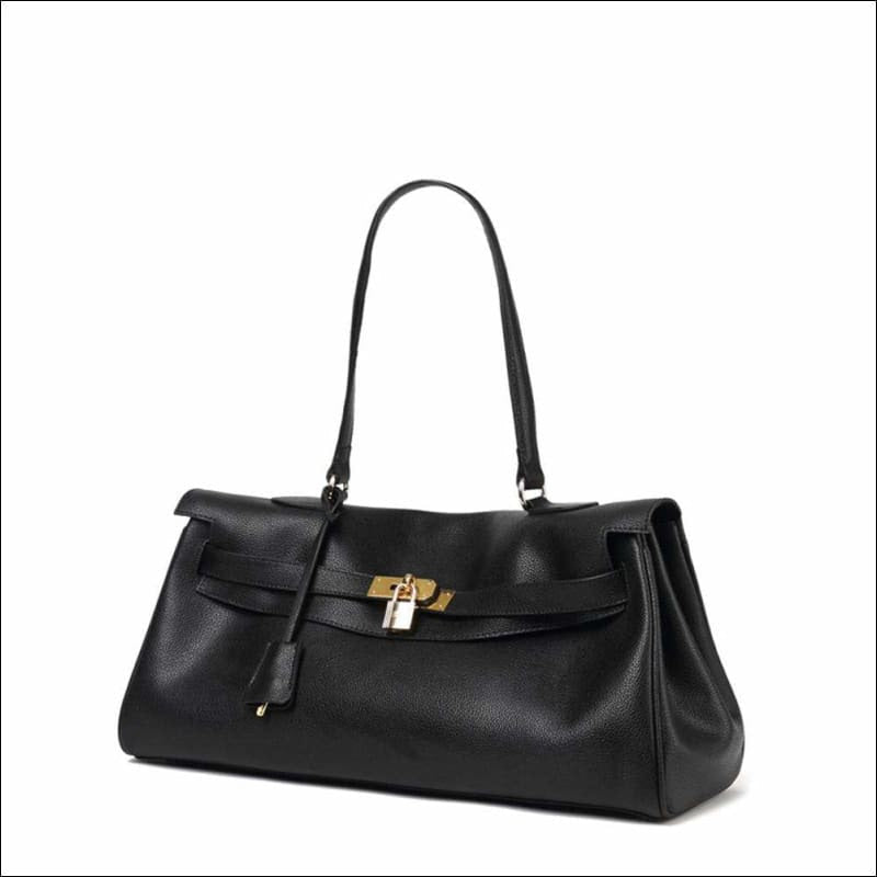 Womens Long Handle Leather Cross Body Messenger Tote Bag