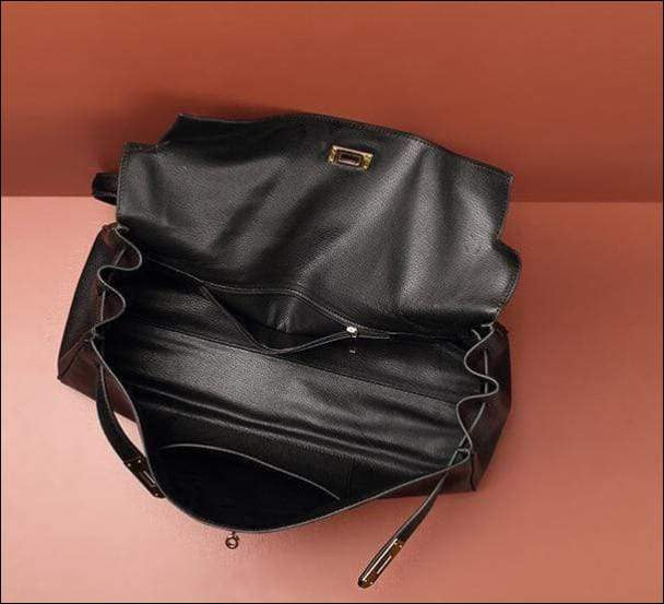 Womens Long Handle Leather Cross Body Messenger Tote Bag