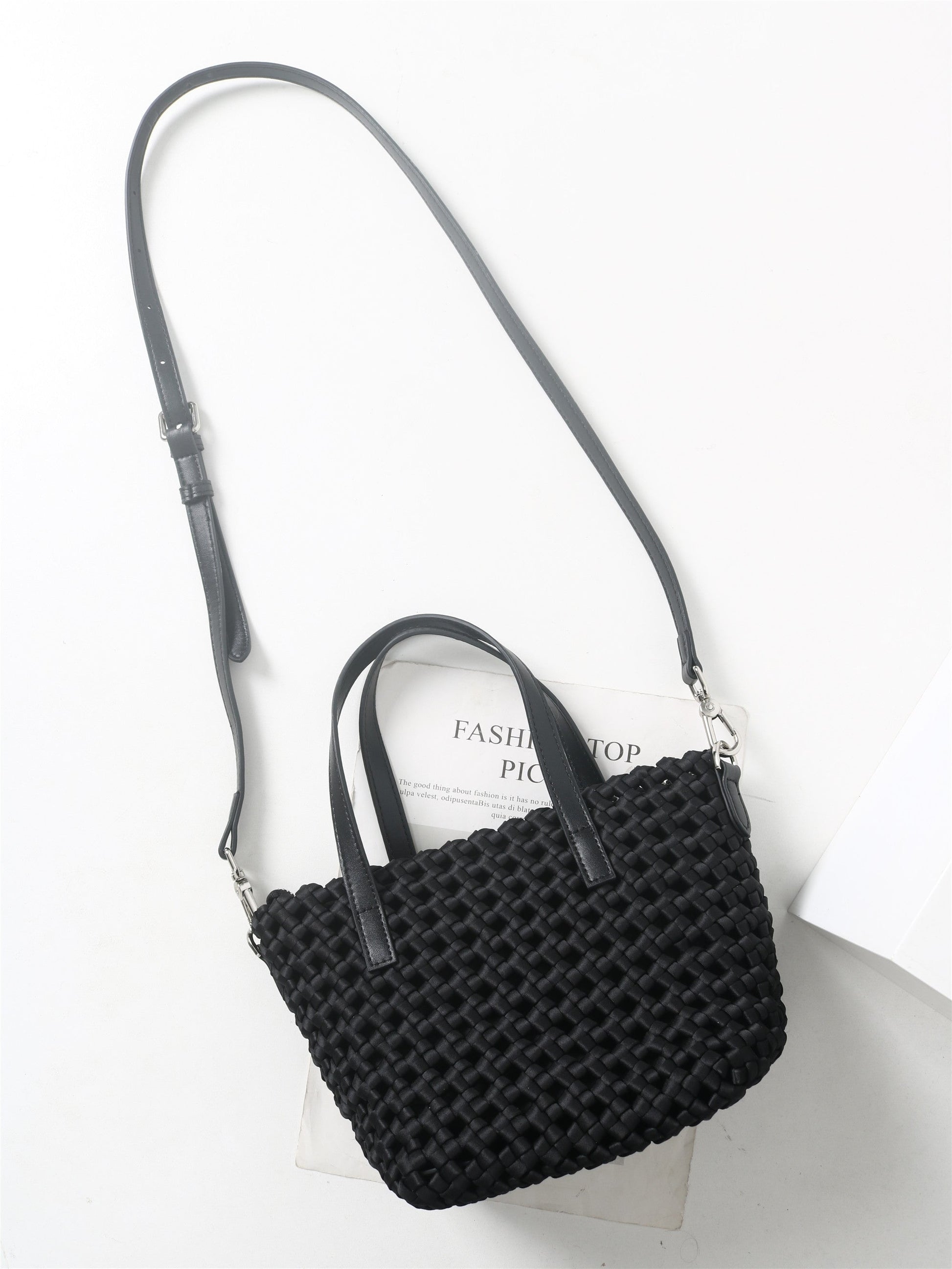 Womens Quilted Leather Mini Drawstring Bucket Bag