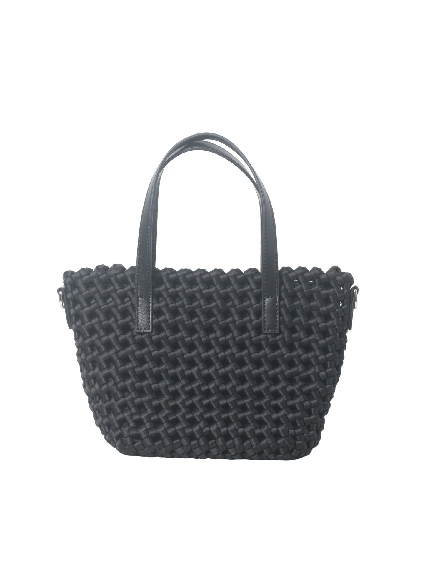 Womens Quilted Leather Mini Drawstring Bucket Bag