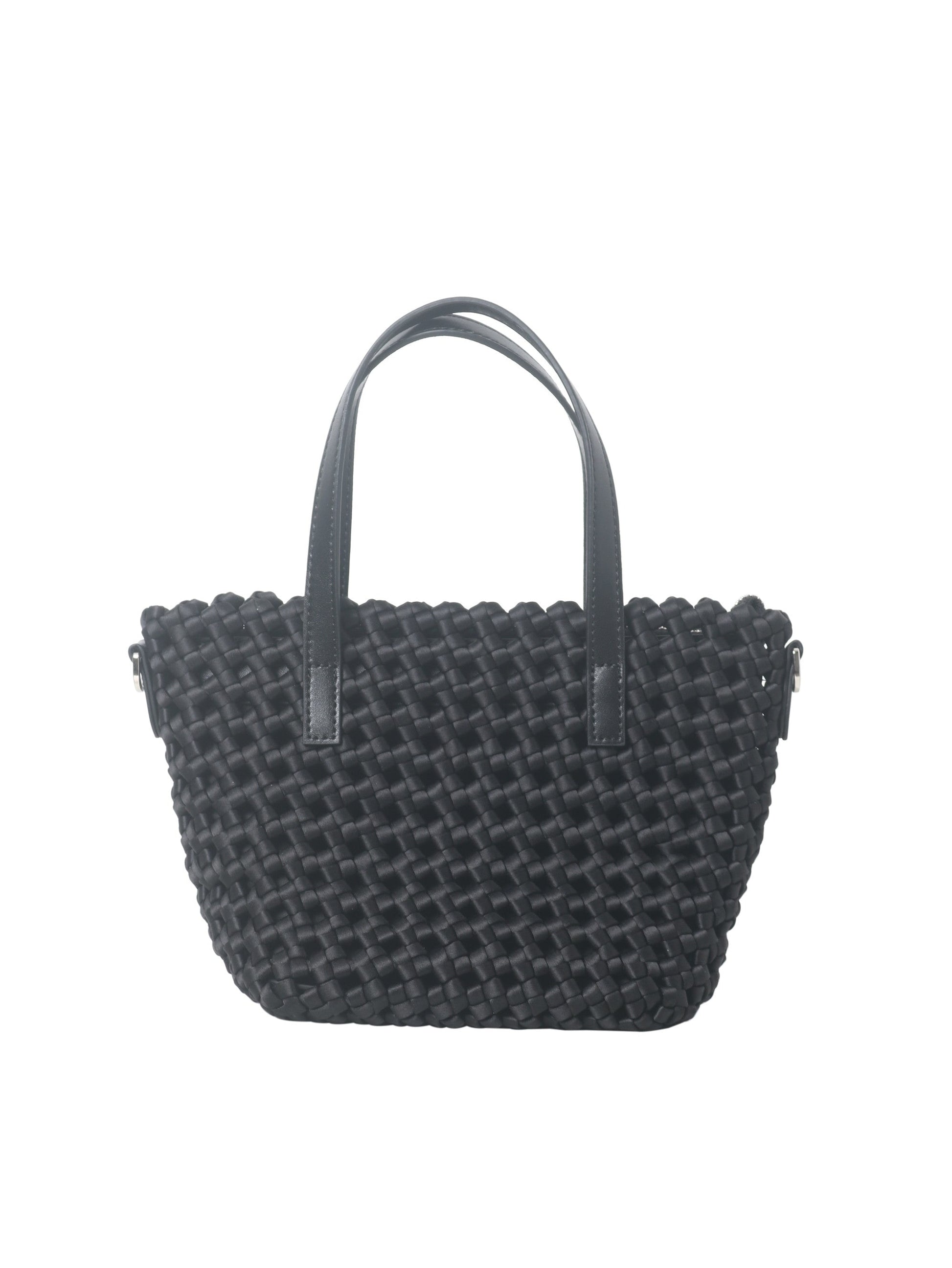 Womens Quilted Leather Mini Drawstring Bucket Bag
