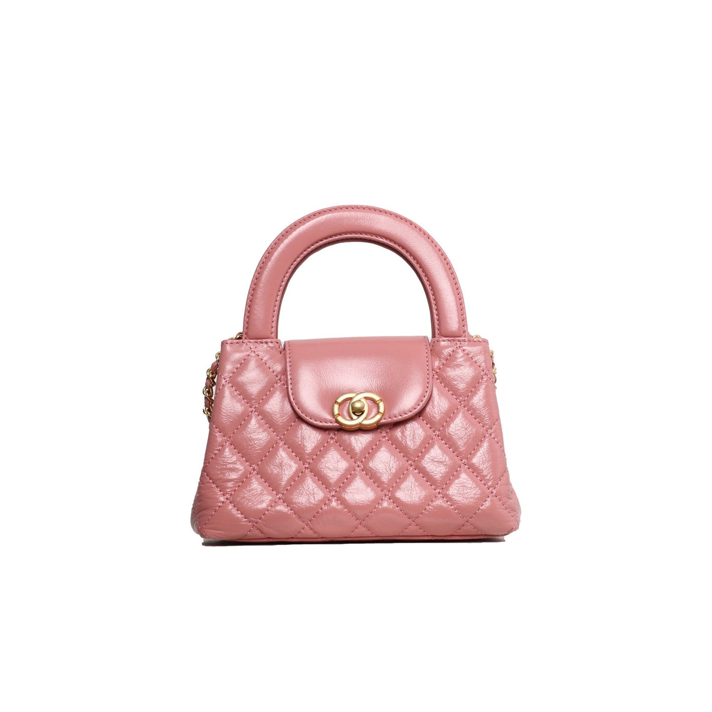 Womens Quilted Leather Top Handle Cross Body Bag