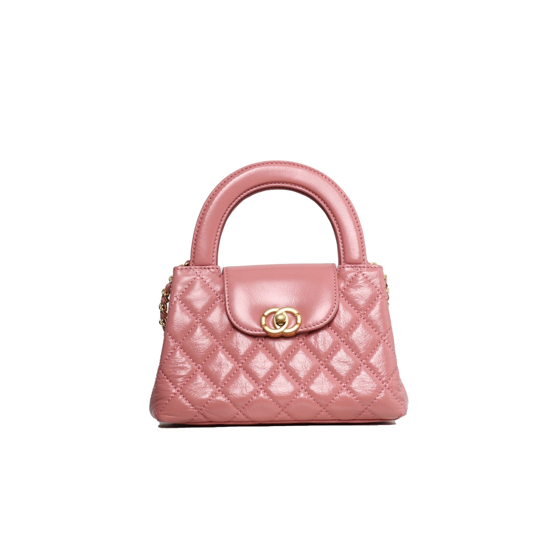 Womens Quilted Leather Top Handle Cross Body Bag