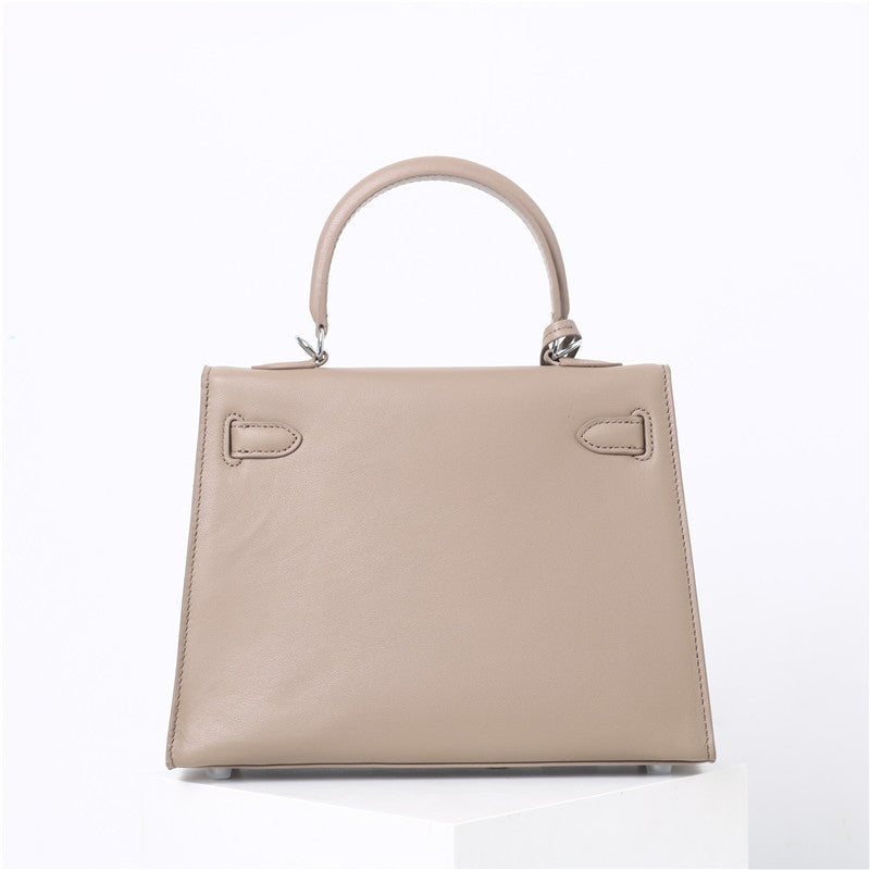 Womens Swift Leather Padlock Top Handle Cross Body Bag