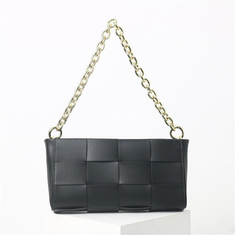 Woven Leather Cross Body Underarm Shoulder Bag