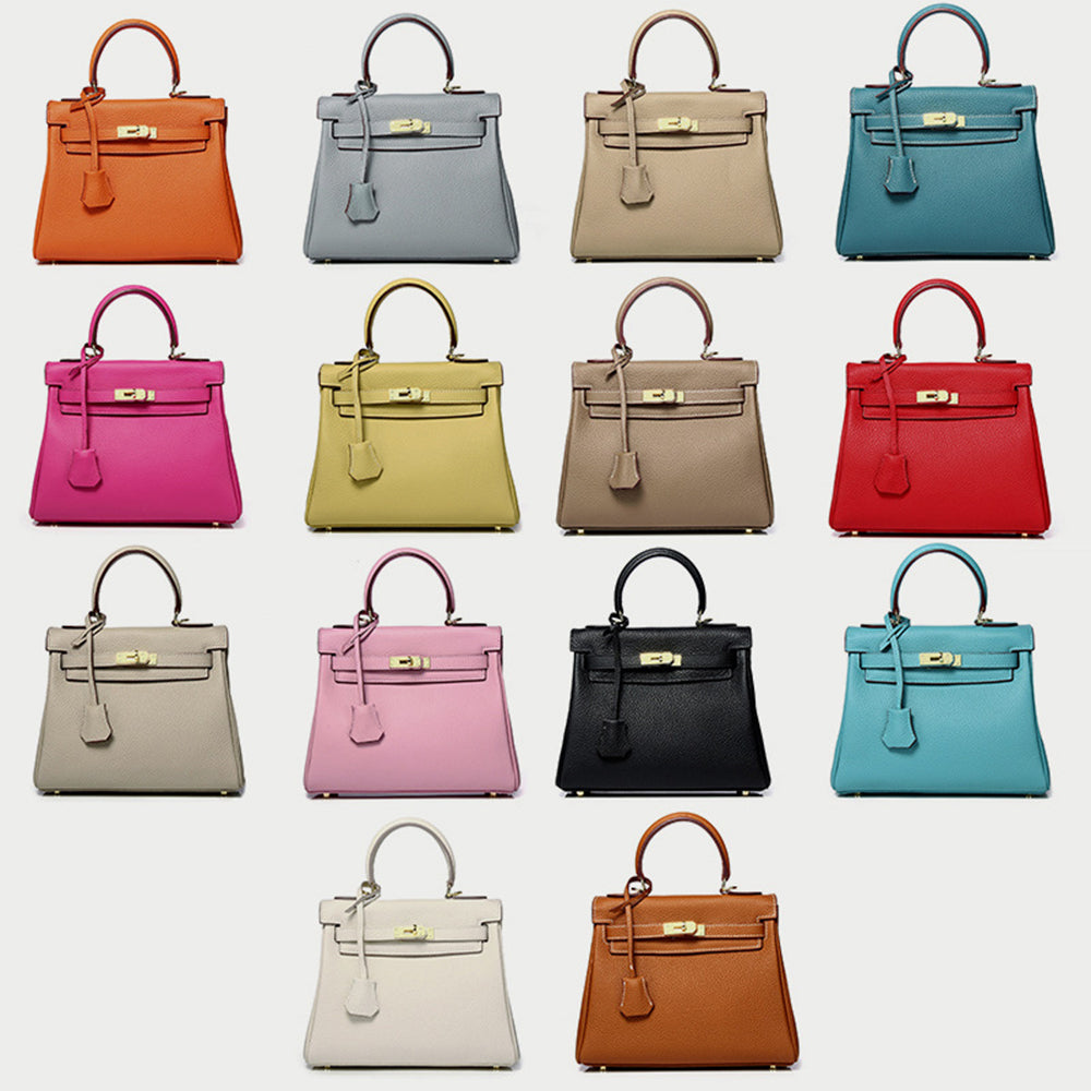 Cross Body Shoulder Bag Grainy Togo Leather Padlock Tote