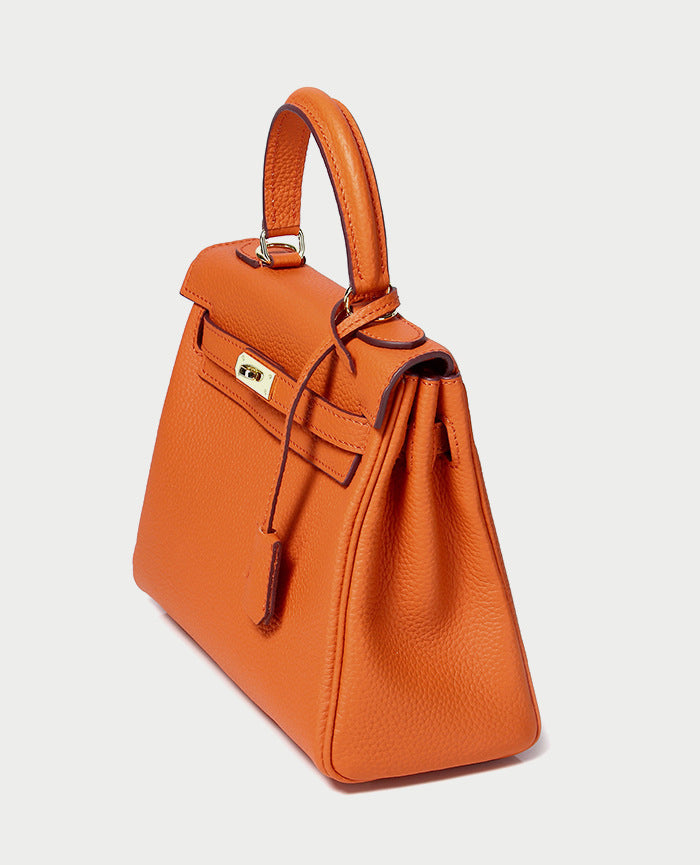 Cross Body Shoulder Bag Grainy Togo Leather Padlock Tote