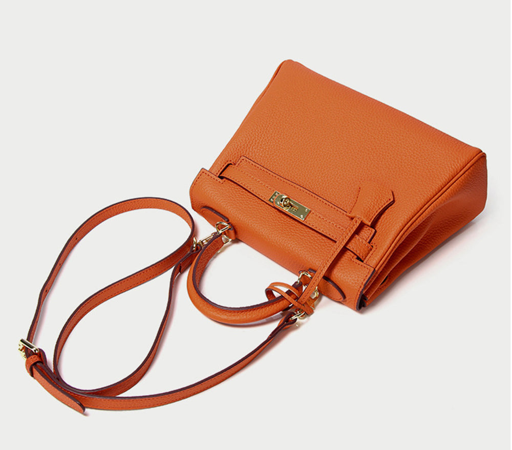 Cross Body Shoulder Bag Grainy Togo Leather Padlock Tote