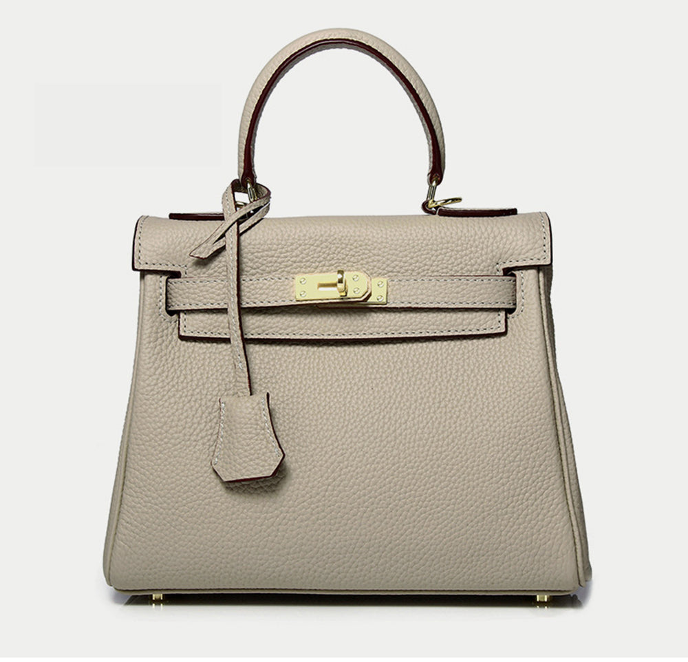 Cross Body Shoulder Bag Grainy Togo Leather Padlock Tote