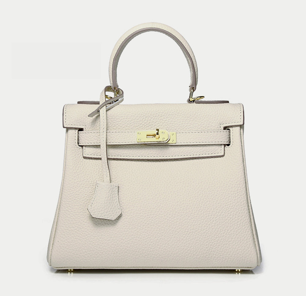 Cross Body Shoulder Bag Grainy Togo Leather Padlock Tote