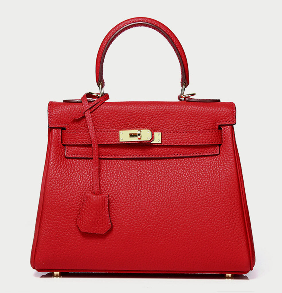 Cross Body Shoulder Bag Grainy Togo Leather Padlock Tote