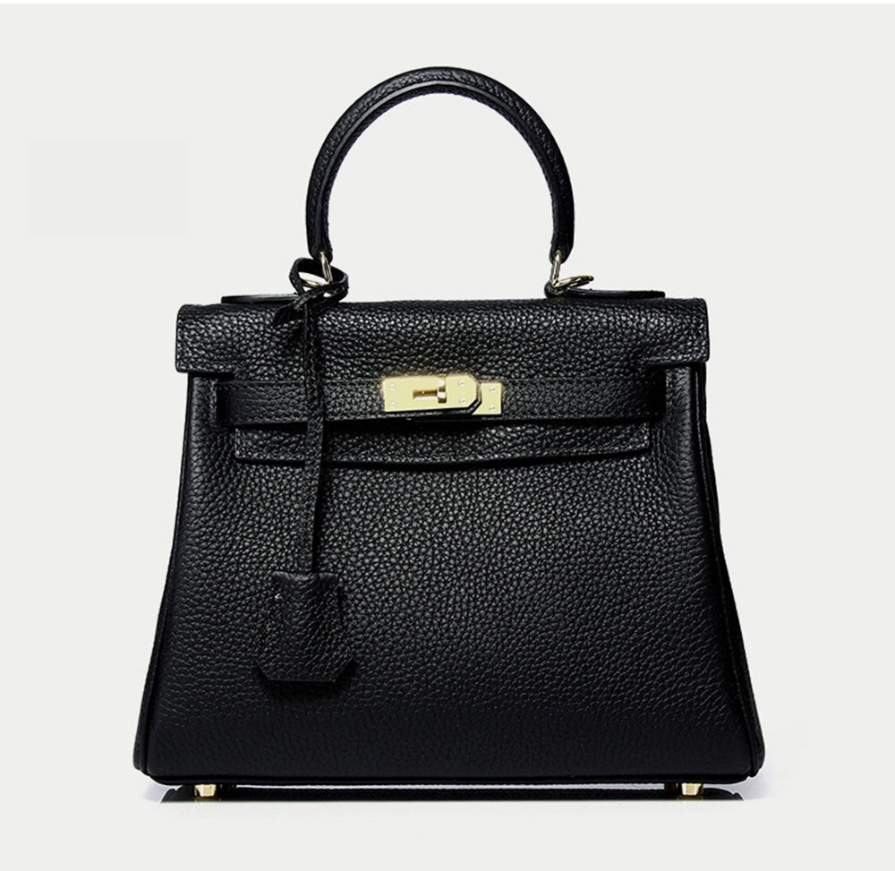 Cross Body Shoulder Bag Grainy Togo Leather Padlock Tote