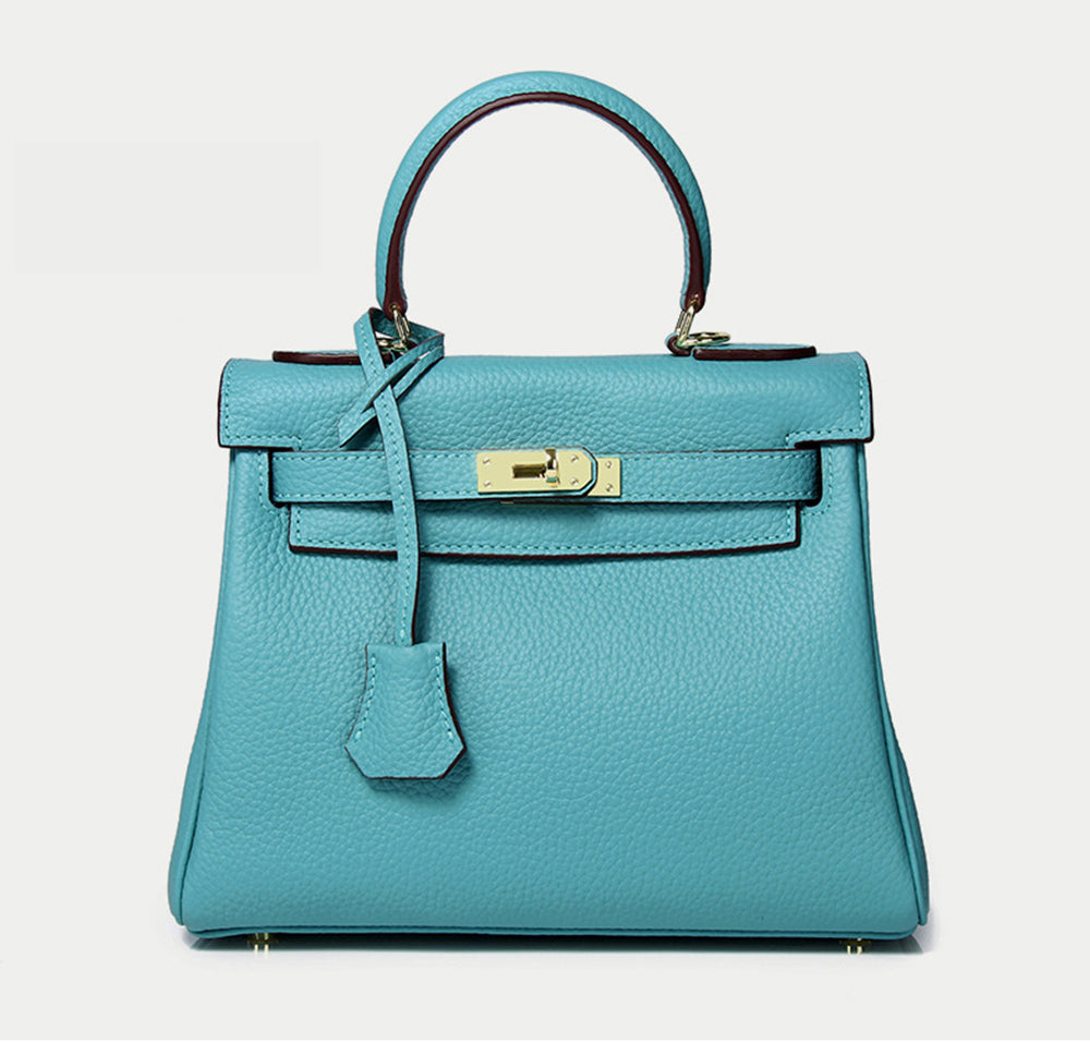 Cross Body Shoulder Bag Grainy Togo Leather Padlock Tote