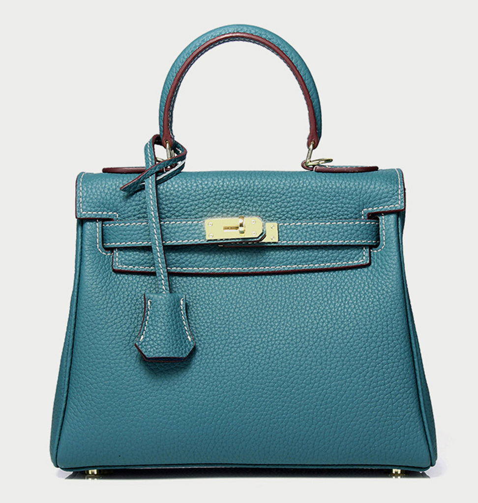 Cross Body Shoulder Bag Grainy Togo Leather Padlock Tote