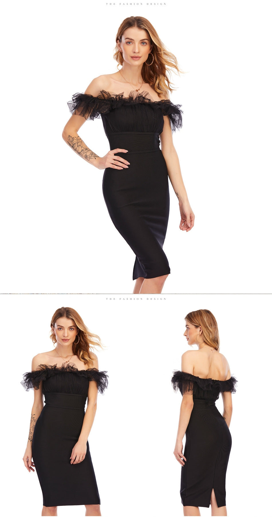 Bodycon Lace Bandage Vestido Sexy Off Shoulder Club Women Party Dress