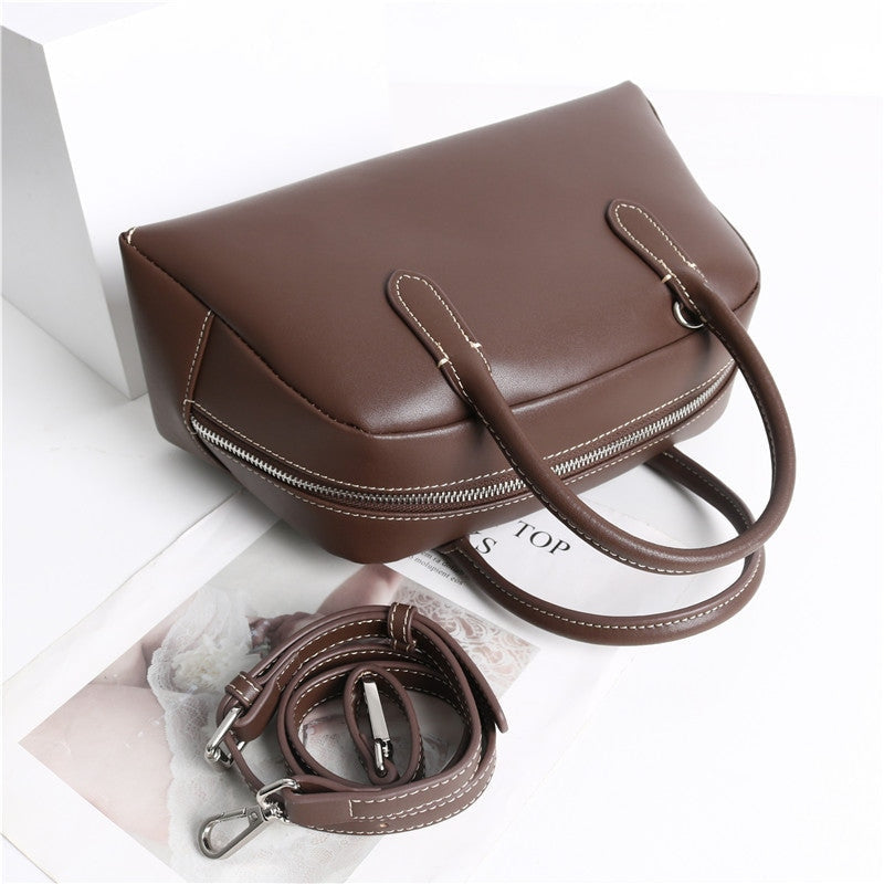 Boston Bag Leather Satchel Bowling Shoulder
