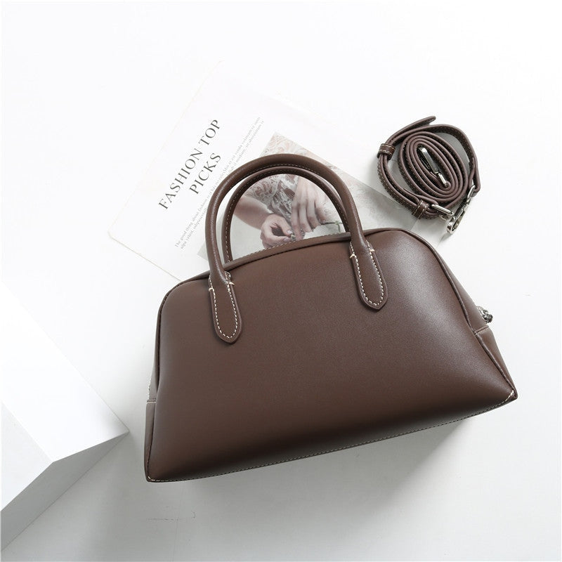 Boston Bag Leather Satchel Bowling Shoulder
