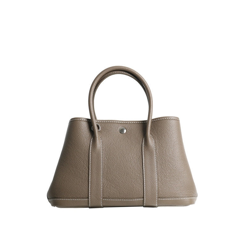 Calfskin Leather Top Handle Tote Bag