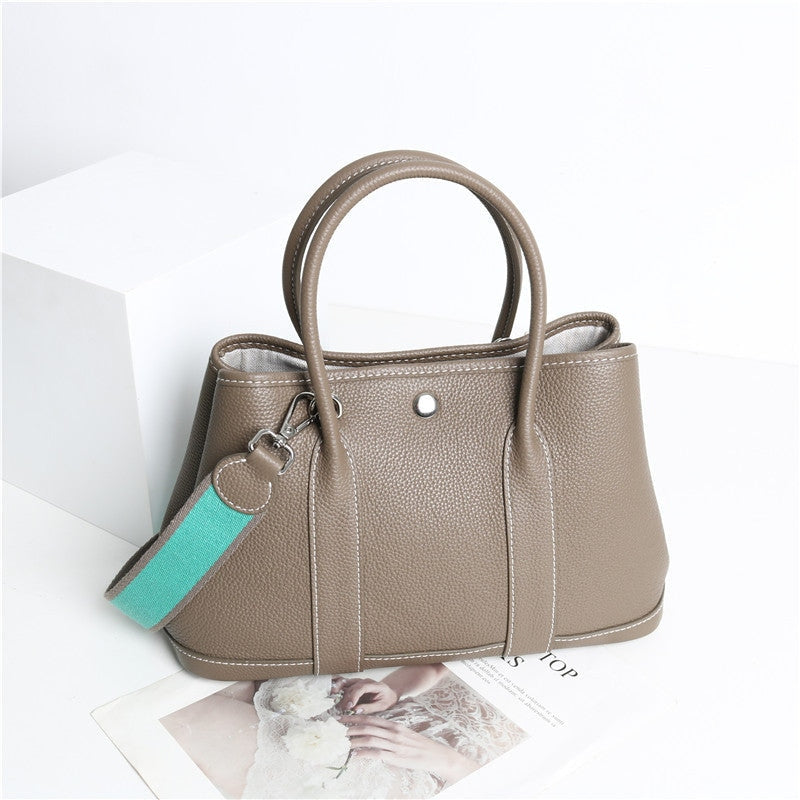 Calfskin Leather Top Handle Tote Bag