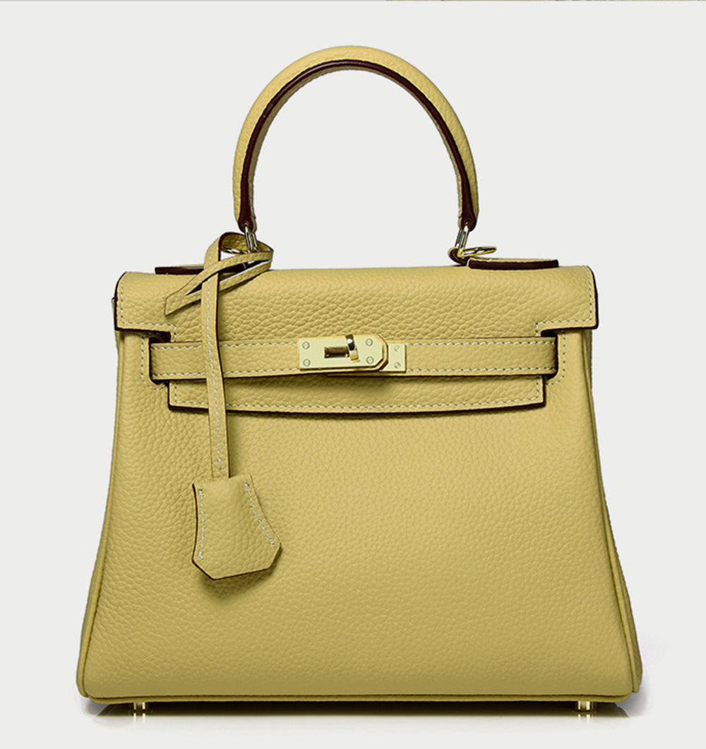 Cross Body Shoulder Bag Grainy Togo Leather Padlock Tote